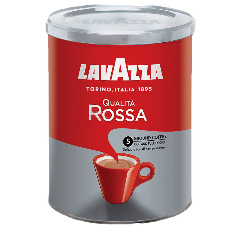 Кава Лаваца Куаліта Росса (Lavazza Qualitа Rossa), 250 г, середнього обсмаження, мелена, ж/б